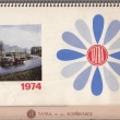 ...stoln� kalend�� s krou�kovou vazbou 26x14,5 cm...na rok 1974